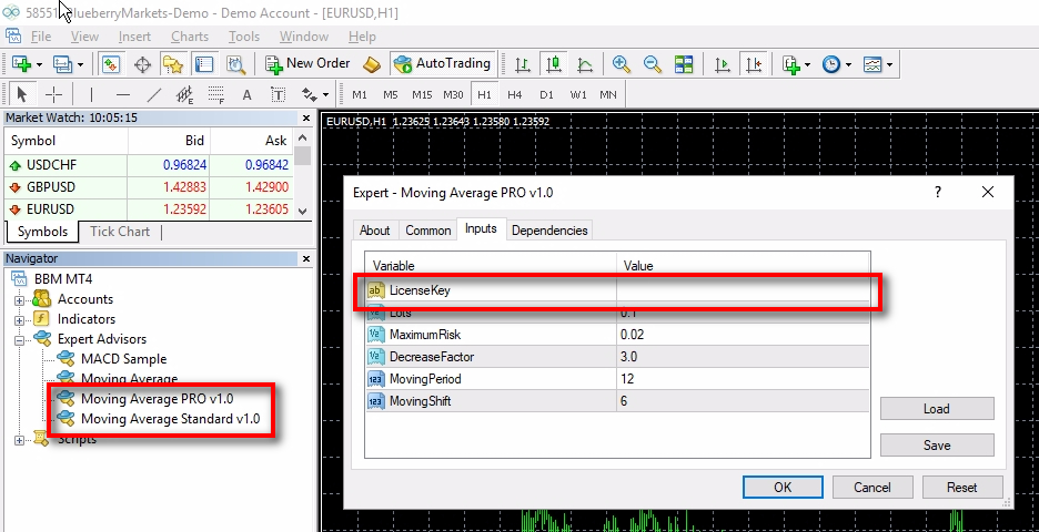 Switch to MT4 to find new protected Expert Advisors;If you double-click the EA or drag-drop it on the chart, you will see the EA properties window. Switch to the Inputs tab to find the LicenseKey parameter. It is where users need to put their License Key to start using the EA. Note, that EA needs only one successful authorization with the correct License Key. After that, users might start the EA without the License Key on the same computer. In such case, the EA will read the License Key from a computer disk. EA stores encrypted License Keys in this folder: %LOCALAPPDATA%\sm-data\ You can open this folder by typing this name into the file explorer or Start->Run window (CTRL+R).<br />
There is nothing to do with this folder for you, but still, it is essential to know where the EA store encrypted license keys. And just to remind, they are encrypted using the SECRET_CODE value that you’ve added into the EA. This code is always the same for all your products.<br />
Now let’s test the newly created and protected Expert Advisors. We will have to create a License Key to use the PRO or Standard version of the EA.” width=”936″></p>
<p>If you double-click the EA or drag-drop it on the chart, you will see the EA properties window. Switch to the Inputs tab to find the LicenseKey parameter. It is where users need to put their License Key to start using the EA.</p>
<p>Note, that EA needs only one successful authorization with the correct License Key. After that, users might start the EA without the License Key on the same computer. In such a case, the EA will read the License Key from a computer disk.</p>
<p>EA stores encrypted License Keys in this folder:</p>
<p><strong>%LOCALAPPDATA%\sm-data\</strong></p>
<p>You can open this folder by typing this name into the file explorer or <em>Start->Run</em> window (CTRL+R).</p>
<p>There is nothing to do with this folder for you, but still, it is essential to know where the EA store encrypted license keys. And just to remind, they are encrypted using the <em>SECRET_CODE</em> value that you’ve added into the EA. This code is always the same for all your products.</p>
<p>Now let’s test the newly created and protected Expert Advisors. We will have to create a License Key to use the PRO or Standard version of the EA.</p>
<h3>Open Users page</h3>
<p><img decoding=