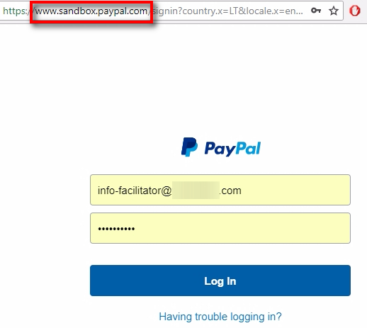 Login to PayPal Sandbox Business Account Now we need to login to PayPal Sandbox Business account and create the same PayPal buttons we've just created in the real PayPal account. Go to https://www.sandbox.paypal.com It should have the same password as your PayPal Developer account. If not, you can set its password in the PayPal Developer account under the Sandbox-Accounts section. You already know how to create buttons, but I'll go through the process very quickly again to show that we use identical settings for each button. This way we don't need to create new Offers or add additional Subscription ID number to the Offer.