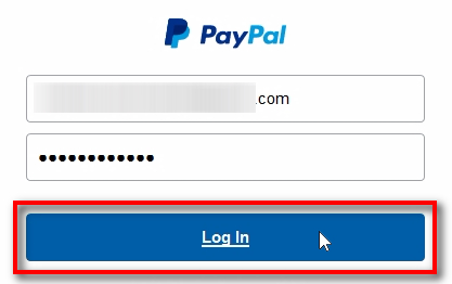 Log In to your real PayPal account