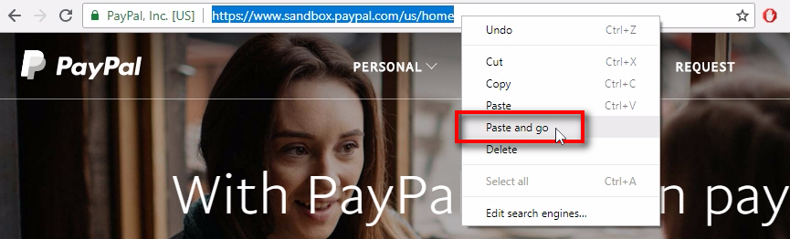 Open the test button URL Paste the URL of the test button in the address bar of your web-browser.