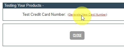 On the Testing Your Products page click the Generate New Card Number link.
