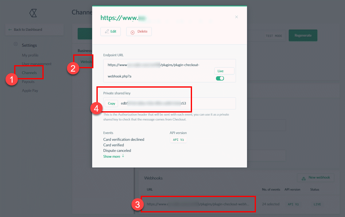 Copy Webhook Private Shared Key to Signal Magician