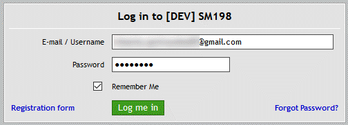 Log in as a new customer to see the members area