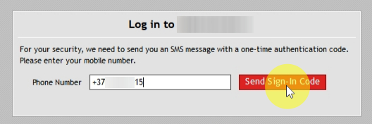  If the login and the password are correct, the system will check if that particular customer has a mobile phone attached to his/her profile.