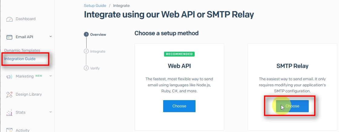 Creating Sendgrid API key for SMTP Relay Next, we need to create an API key for use as a password for SMTP Relay.