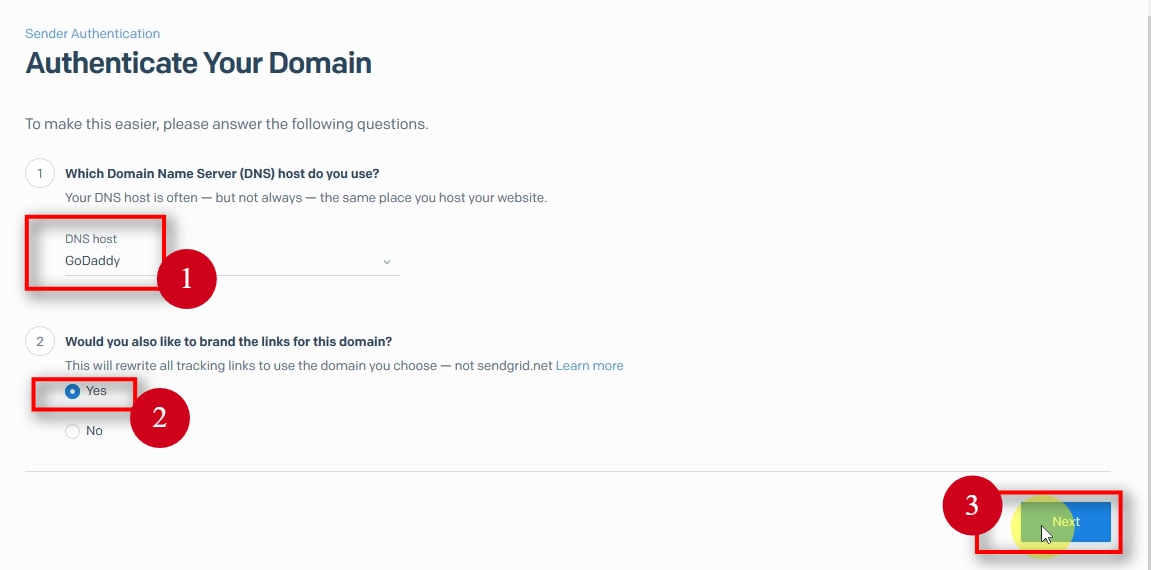 Choose your Domain Name Server (DNS) provider. In our example, it is GoDaddy.